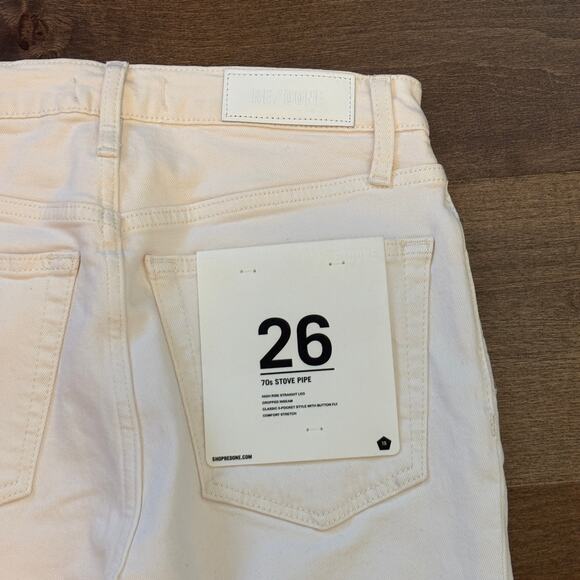 RE/DONE Women’s Originals 70s Stove Pipe Jeans in Vintage White size 26 NWT - Picture 8 of 8